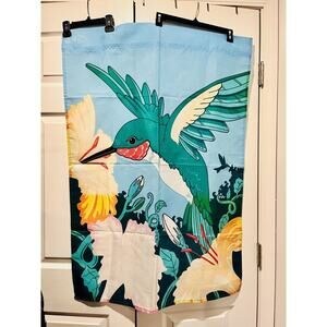 Hummingbird Garden House Flag Cottage Core 29" x 40"Large Glorious GORGEOUS NWOT